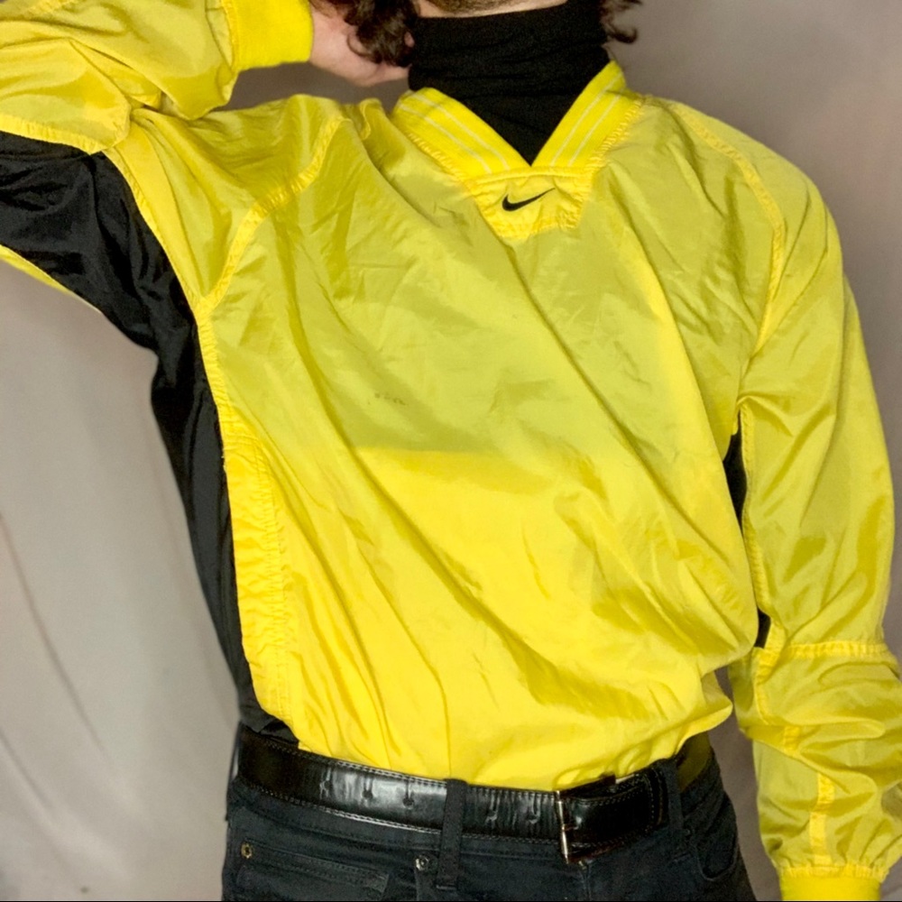 Nike Yellow V-Neck Windbreaker